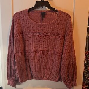 Daytrip Mauve Textured Knit Sweater